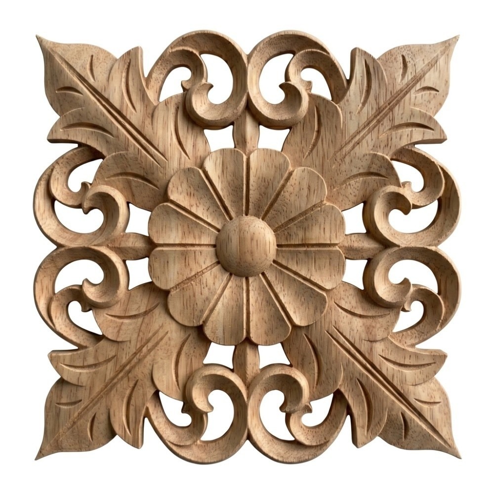 Embellish Craft - Wohnraumdekoration Holzgeschnitzte Applikation hellbraun 5,91 Zoll